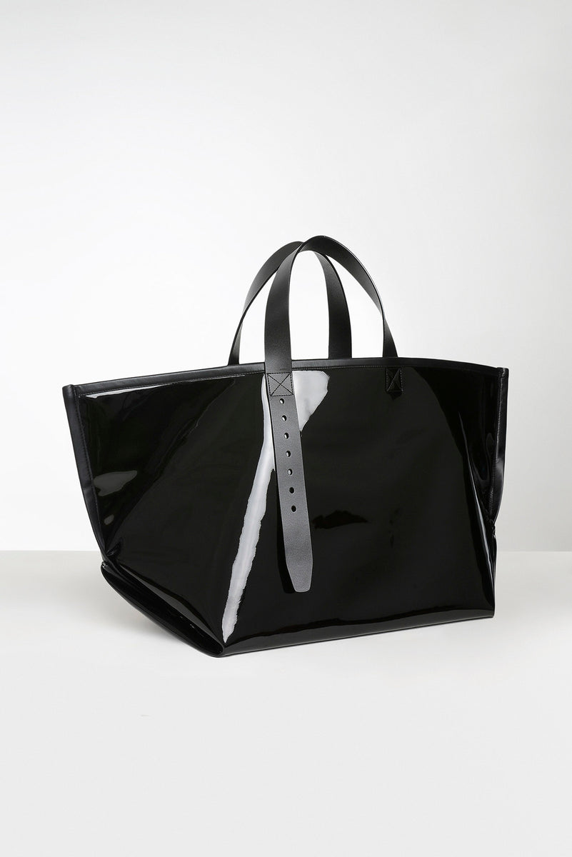 Patent Faux Leather Tote Bag